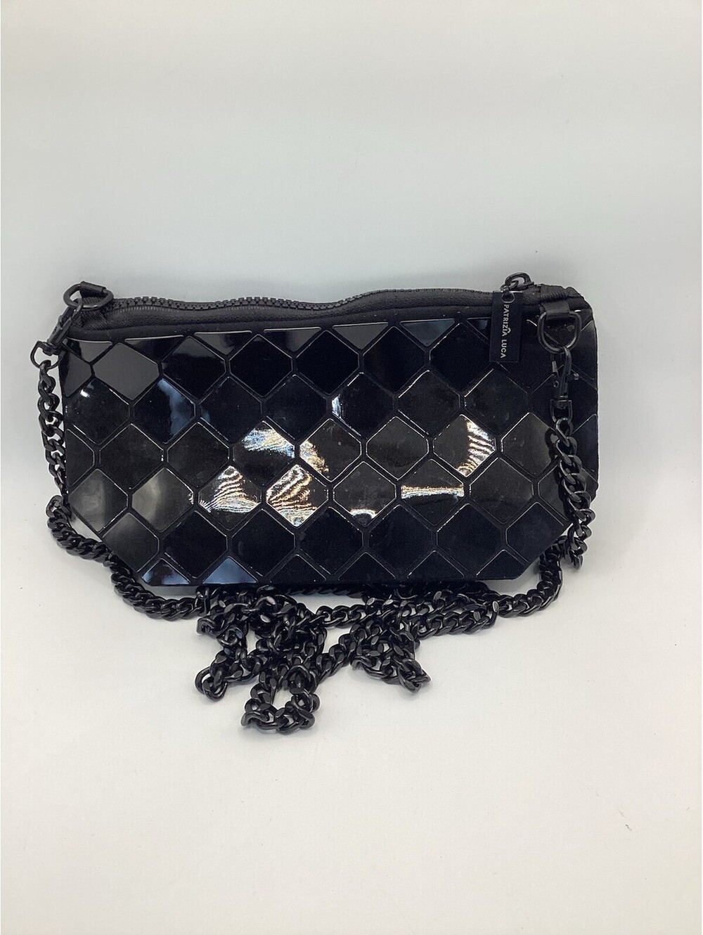 Patrizia Luca Crossbody Bag Womens Small Black Excellent Geometric Clutch